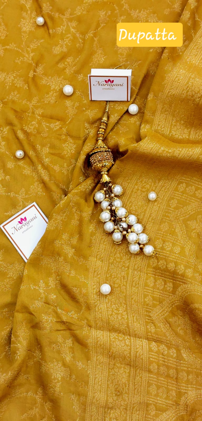 Luxury Mustard Gold Banarasi Chanderi Suit Set – Traditional & Festive Ethnic Outfit