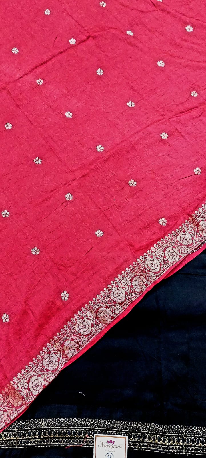 Embroidered Cotton Suit with Banarasi Dupatta