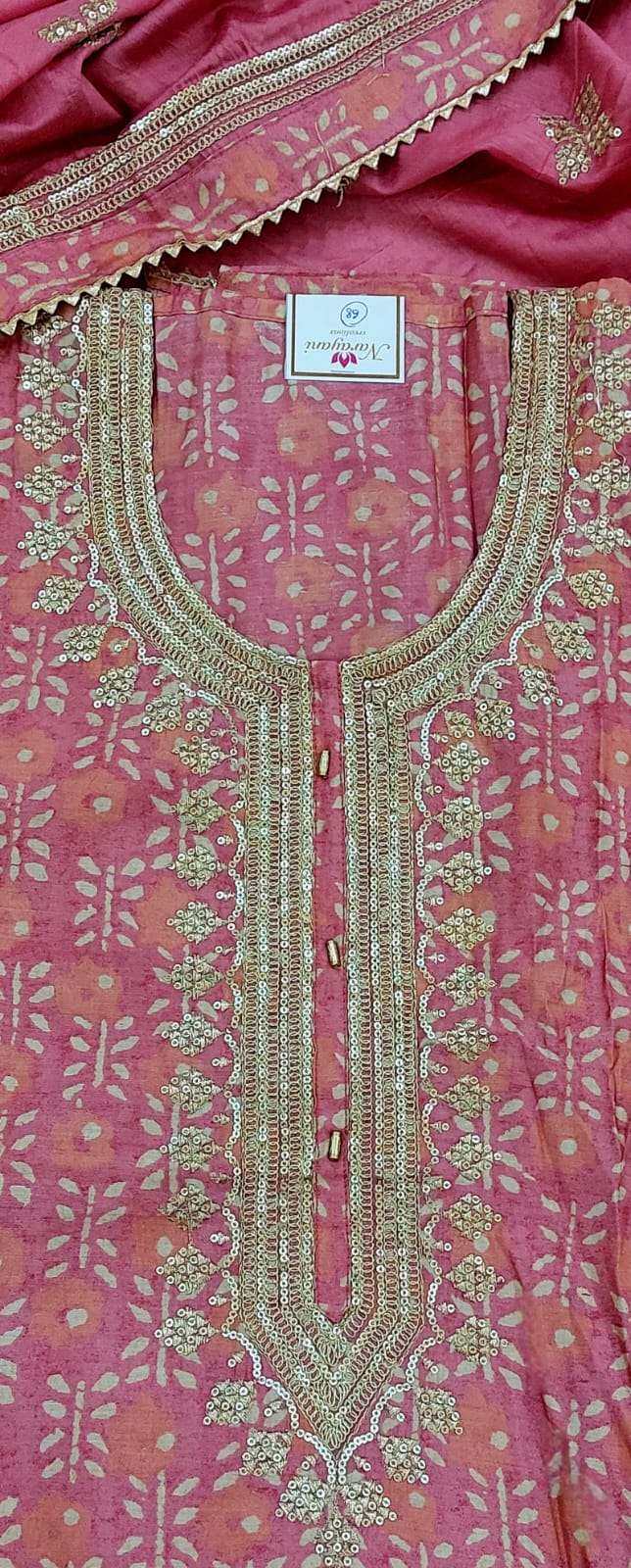 Trendy Light Pink Silk Cotton Suit for Parties & Festive Wear