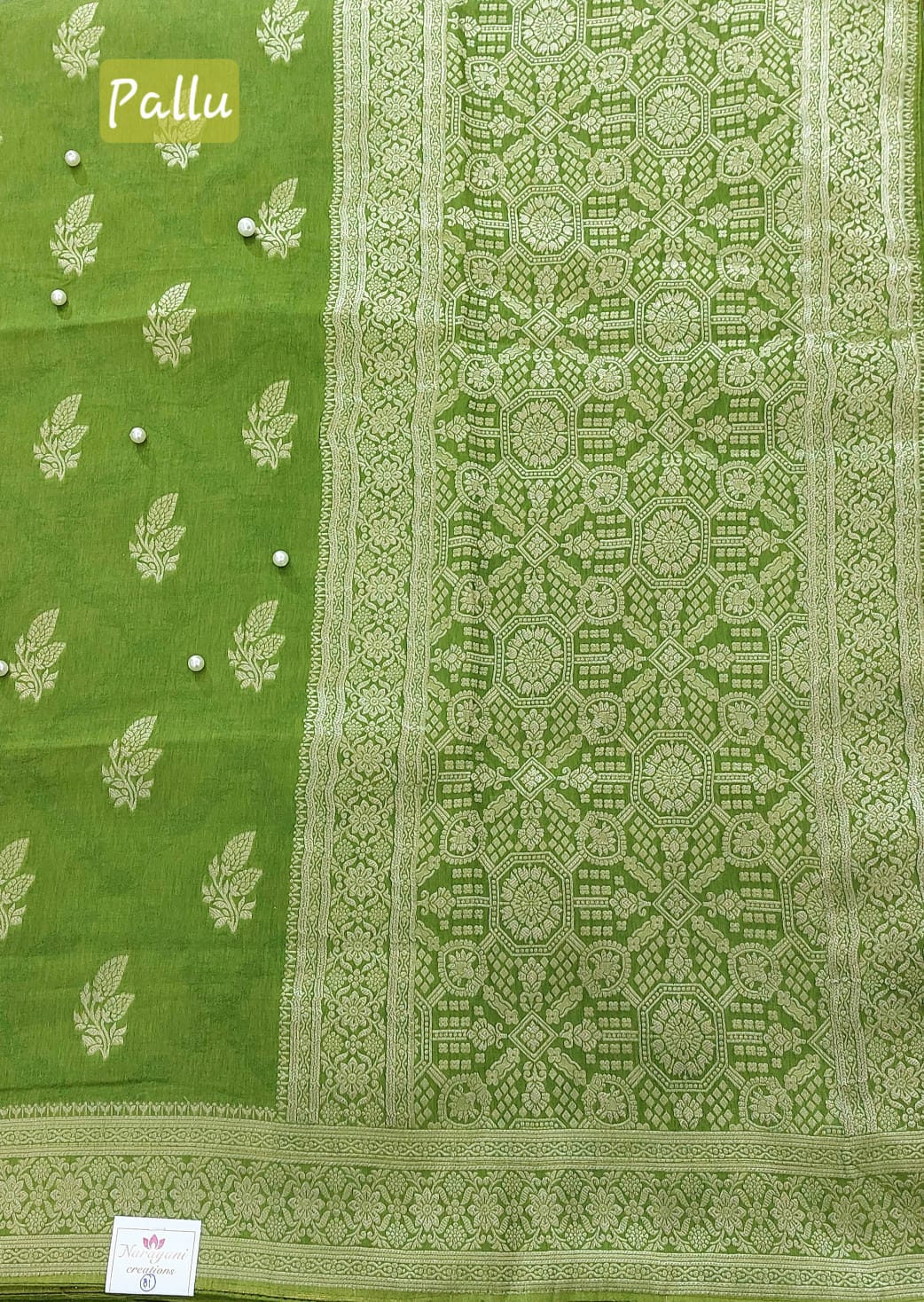 Traditional Banarasi Silk Saree in Green