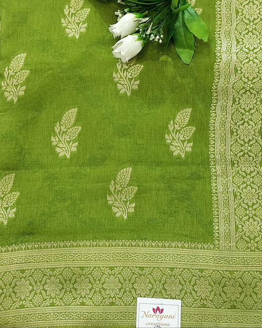 Traditional Banarasi Silk Saree in Green