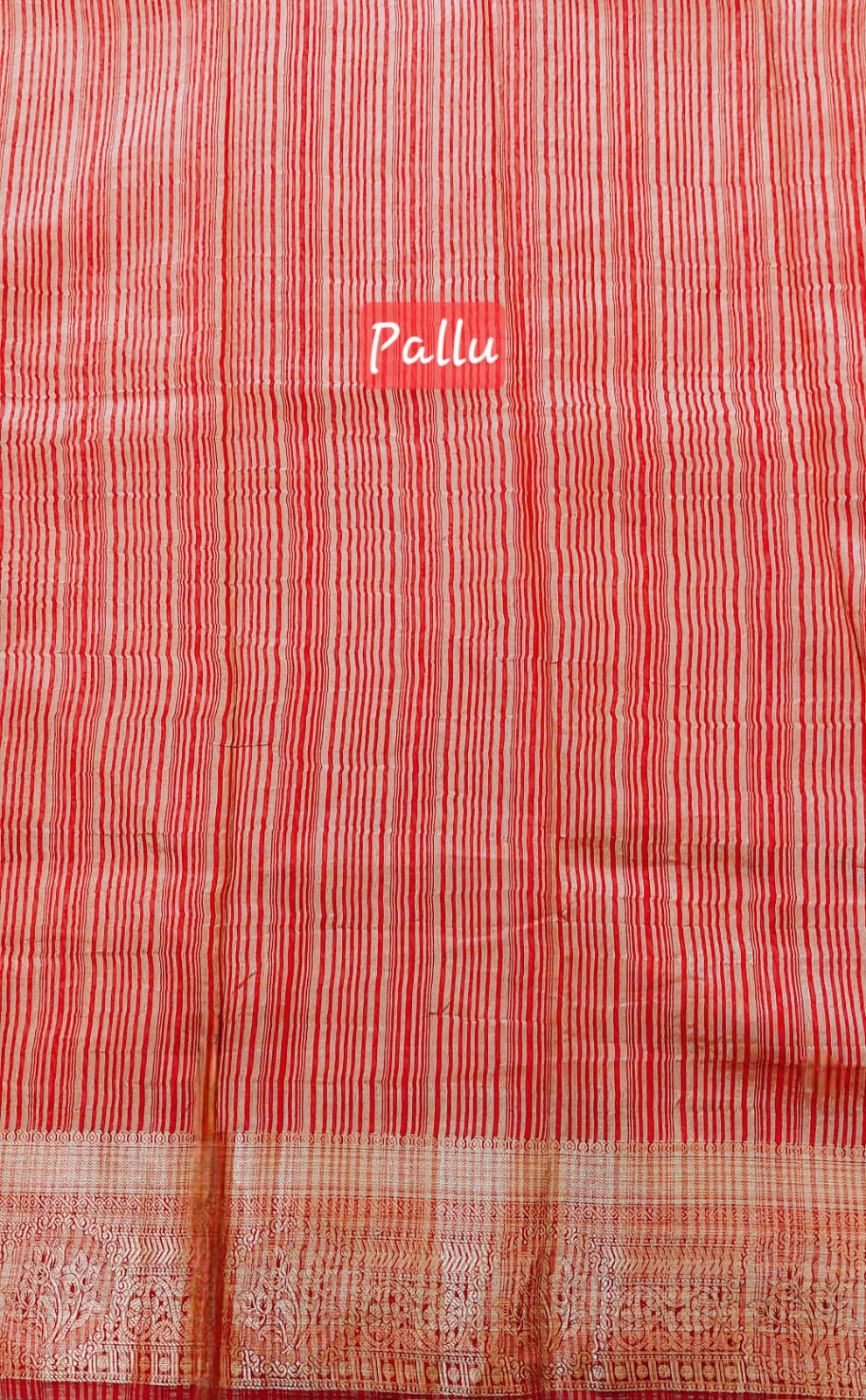 Red Chanderi Saree with Gold Border