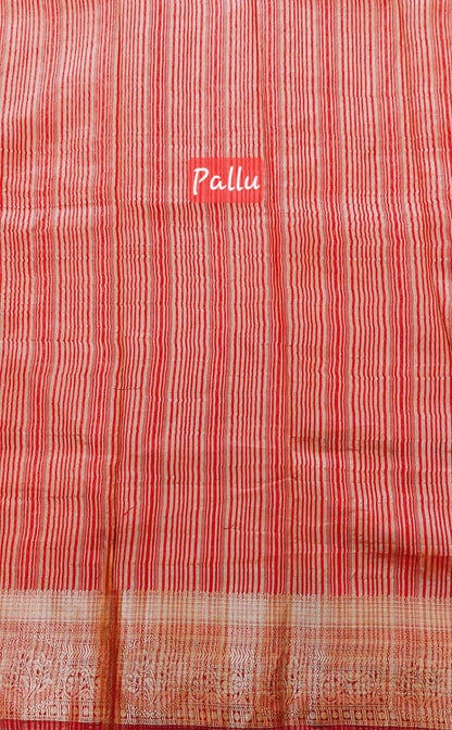 Red Chanderi Saree with Gold Border