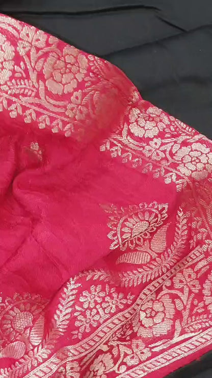 Embroidered Cotton Suit with Banarasi Dupatta