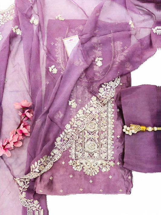 Lavender Dreams: Embroidered Modal Suit