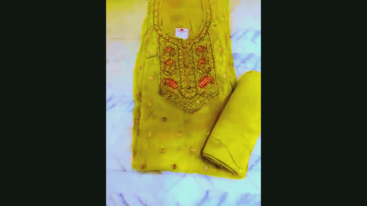 Apple Green Crepe Suit