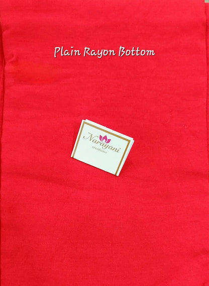Tomato Red Chanderi Cotton Unstiched Suit